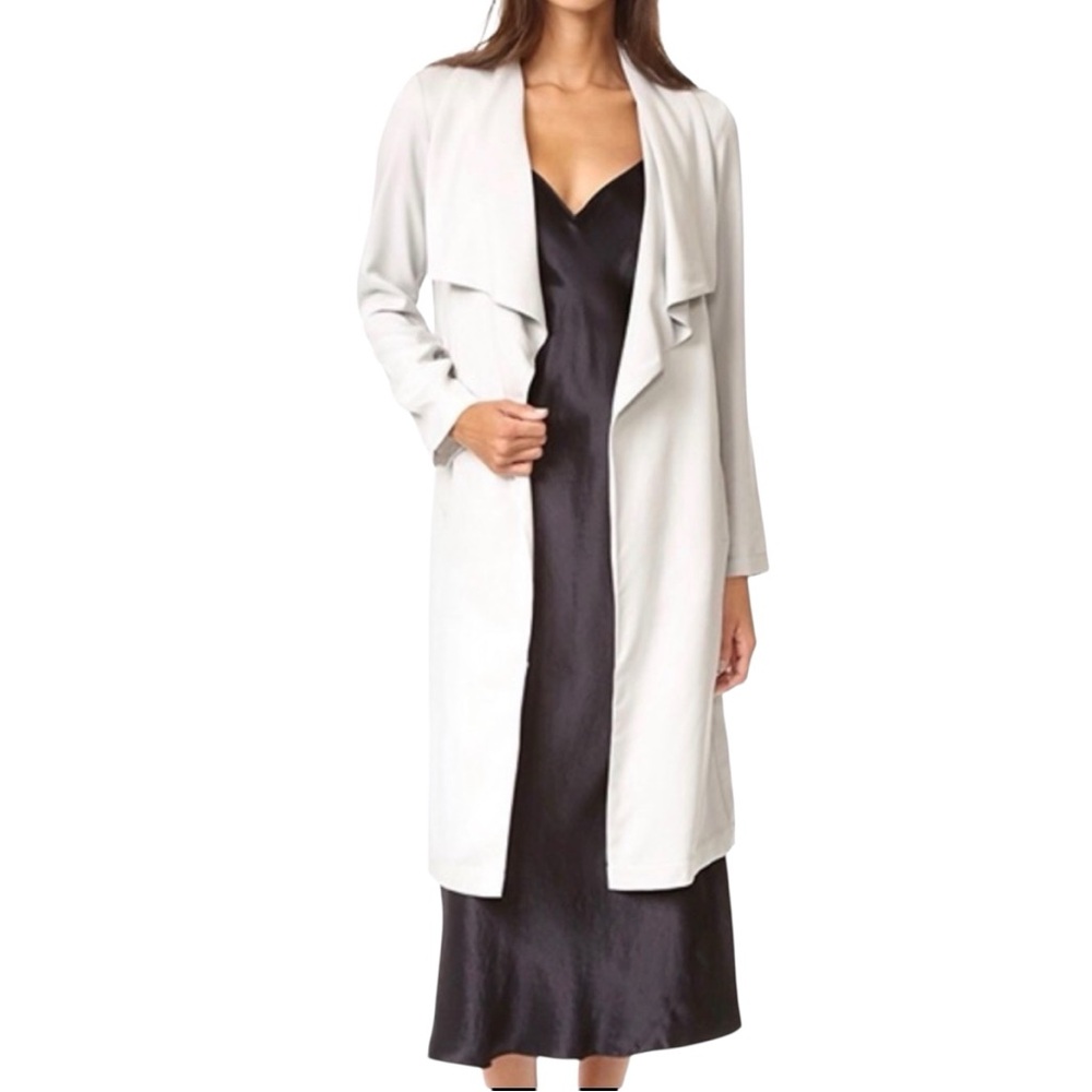 ANTHROPOLOGIE CUPCAKES & CASHMERE Light Gray Tan Drape Duster Cardigan